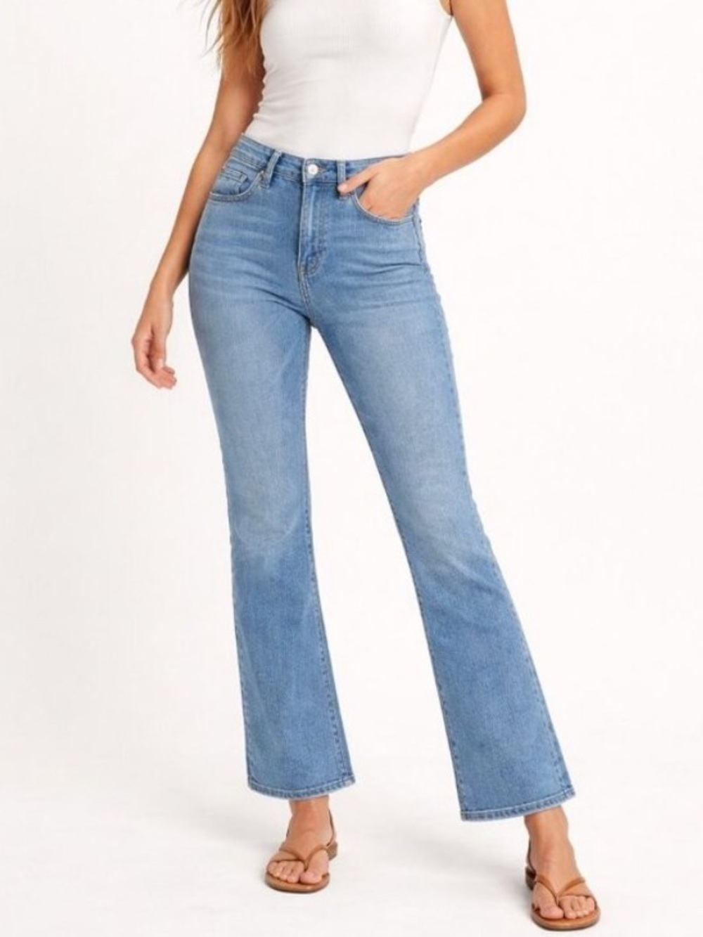 NWT! Madewell Curvy Kick Out Crop Jeans Light Wash Mid Rise Flare 25394